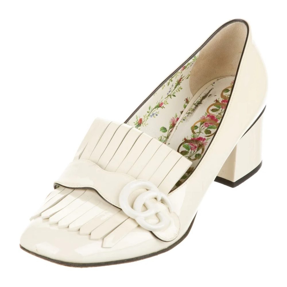 Gucci Classic DoubleGg Marmont Fringed Patent Leather Pumps
Women's Size 9US